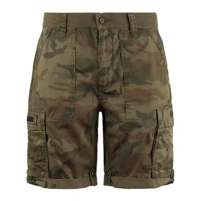 Aeronautica Militare Camouflage Print Comfort Fit Bermuda Shorts In Green