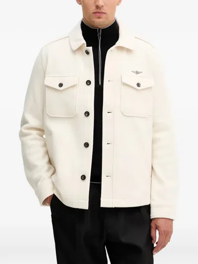 Aeronautica Militare Chest-pocket Button Overshirt In Neutral