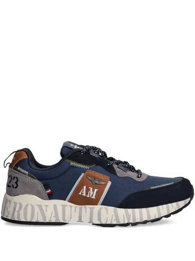 Aeronautica Militare Colour-blocked Running Sneakers In Blue