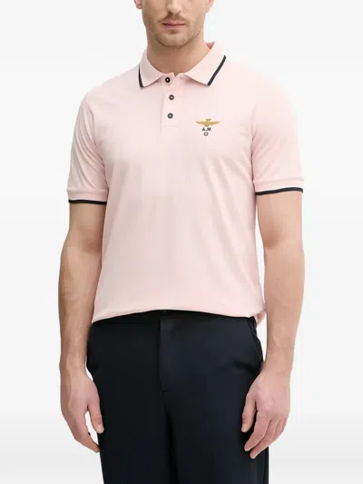 Aeronautica Militare Cotton Polo Shirt In Pink