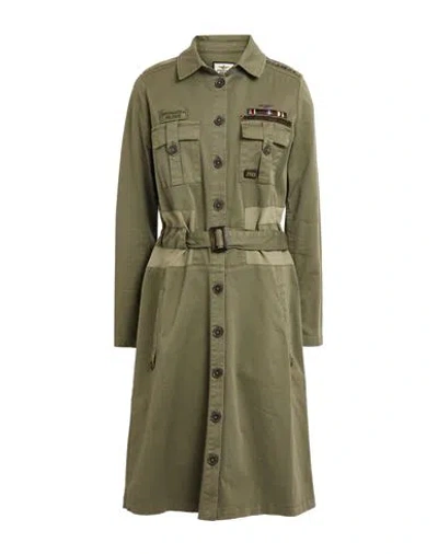 Aeronautica Militare Cristiano Di Thiene Woman Midi Dress Military Green Size 6 Cotton, Elastane
