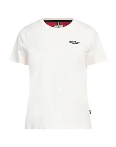Aeronautica Militare Cristiano Di Thiene Woman T-shirt White Size S Cotton, Elastane