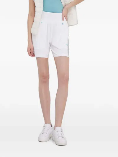 Aeronautica Militare Elasticated-waistband Knitted Mini Shorts In White