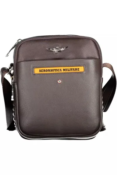 Aeronautica Militare Elegant Brown Shoulder Bag With Contrasting Details