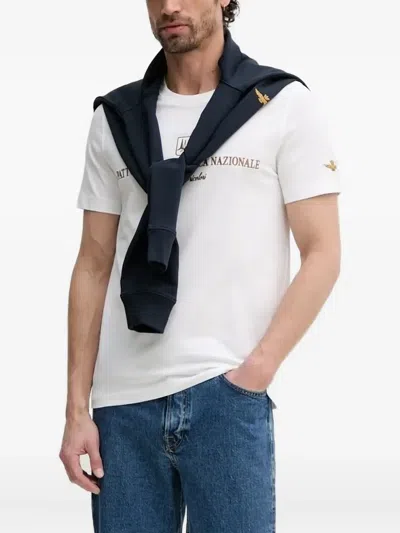 Aeronautica Militare Embroidered-logo Crew-neck Sweatshirt In White