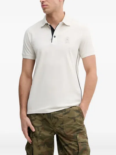 Aeronautica Militare Embroidered-logo Polo Shirt In White