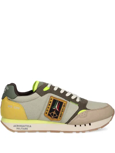 Aeronautica Militare Embroidered-logo Retro Sneakers In Green