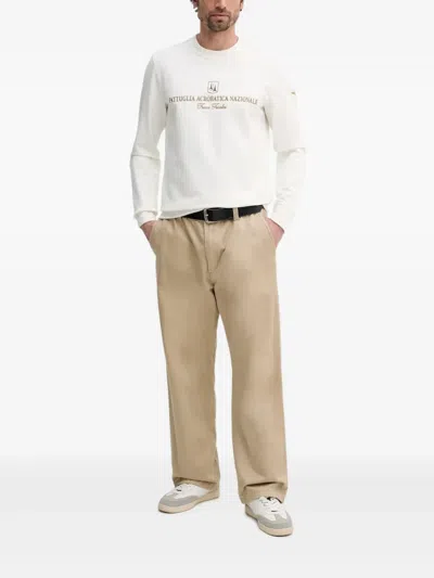 Aeronautica Militare Embroidered Logo Sweatshirt In White