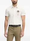 Aeronautica Militare Embroidered Short-sleeve Shirt In White