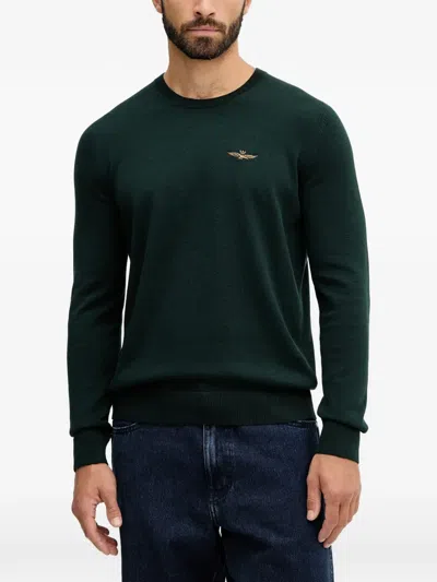 Aeronautica Militare Embroidered Sweater In Black