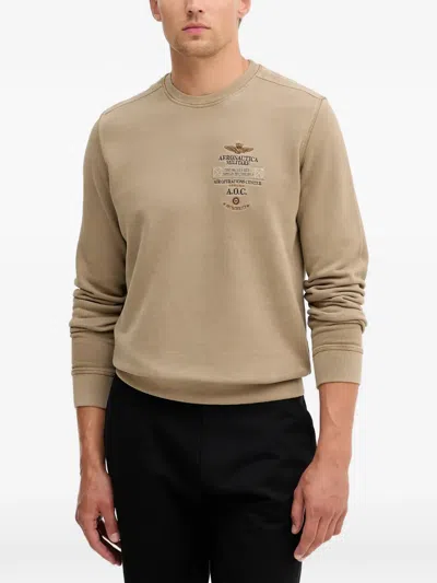 Aeronautica Militare Embroidered Sweatshirt In Neutral