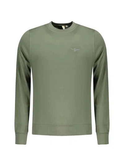 Aeronautica Militare Embroidered-logo Cotton Sweater In Green