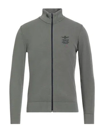 Aeronautica Militare Frecce Tricolori Man Cardigan Sage Green Size M Cotton, Lyocell