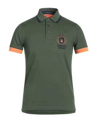 Aeronautica Militare Frecce Tricolori Man Polo Shirt Green Size S Cotton, Elastane