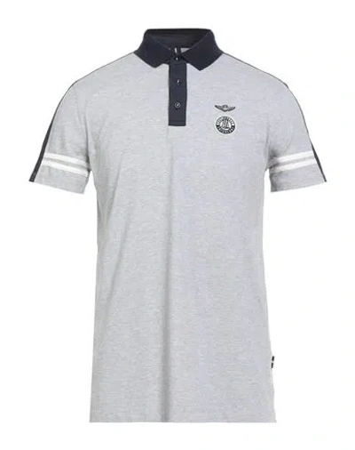 Aeronautica Militare Frecce Tricolori Man Polo Shirt Light Grey Size L Cotton, Elastane In Gray