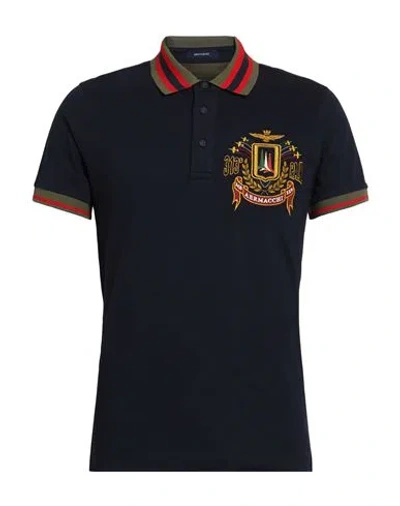 Aeronautica Militare Frecce Tricolori Man Polo Shirt Midnight Blue Size Xxl Cotton, Elastane