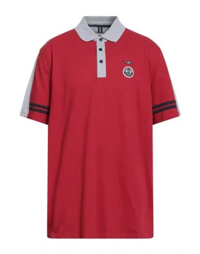 Aeronautica Militare Frecce Tricolori Man Polo Shirt Red Size Xl Cotton, Elastane