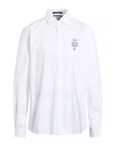 Aeronautica Militare Frecce Tricolori Man Shirt White Size Xxl Cotton, Elastane