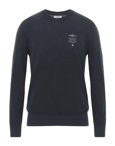 Aeronautica Militare Frecce Tricolori Man Sweater Navy Size Xl Cotton, Lyocell In Blue