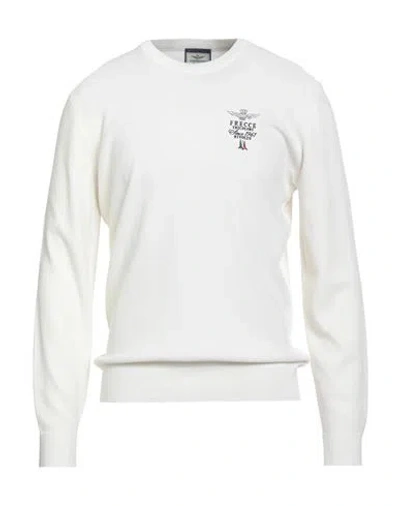 Aeronautica Militare Frecce Tricolori Man Sweater White Size Xl Cotton, Lyocell