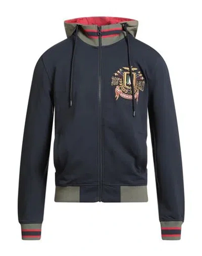 Aeronautica Militare Frecce Tricolori Man Sweatshirt Midnight Blue Size M Cotton, Elastane