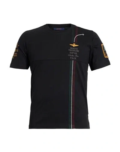 Aeronautica Militare Frecce Tricolori Man T-shirt Black Size Xl Cotton