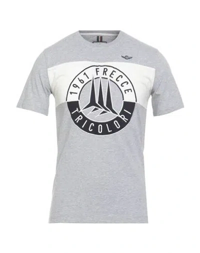 Aeronautica Militare Frecce Tricolori Man T-shirt Light Grey Size S Cotton, Elastane In Burgundy