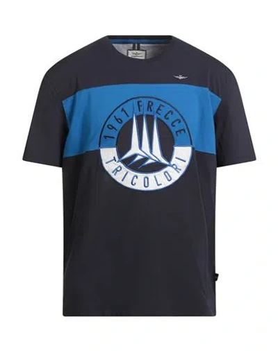 Aeronautica Militare Frecce Tricolori Man T-shirt Midnight Blue Size Xxl Cotton, Elastane In Burgundy