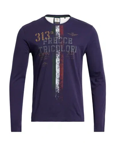 Aeronautica Militare Frecce Tricolori Man T-shirt Navy Size Xxl Cotton In Blue