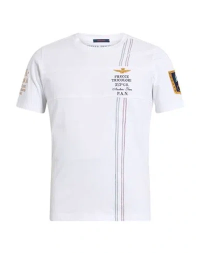Aeronautica Militare Frecce Tricolori Man T-shirt White Size M Cotton