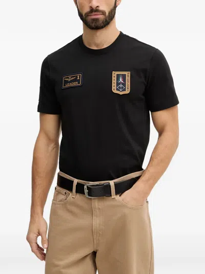 Aeronautica Militare Frecce Tricolori Patch-detail T-shirt In Black