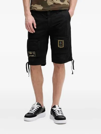 Aeronautica Militare Iconic Anti-g Cargo Pocket Bermuda Shorts In Black