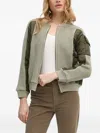Aeronautica Militare Knitted-panel Bomber Jacket In Green