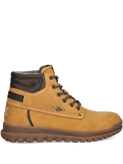 Aeronautica Militare Lace-up Appliqué-detail Boots In Brown
