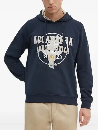 Aeronautica Militare Logo-appliqué Hoodie In Blue