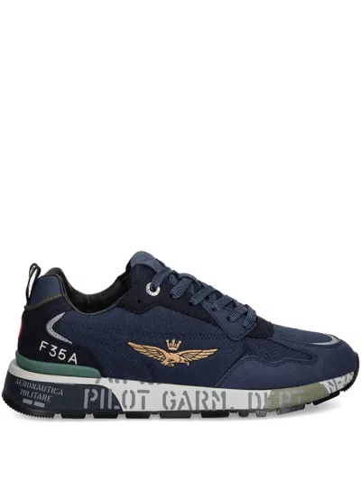 Aeronautica Militare Logo-detail Sneakers In Blue