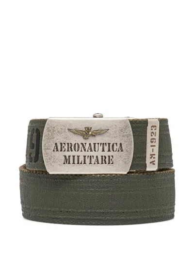 Aeronautica Militare Logo-plaque Belt In Green