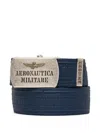 Aeronautica Militare Logo-plaque Woven Belt In Blue