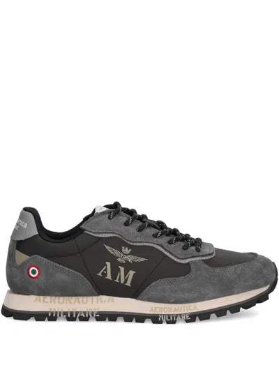 Aeronautica Militare Logo-print Sneakers In Black