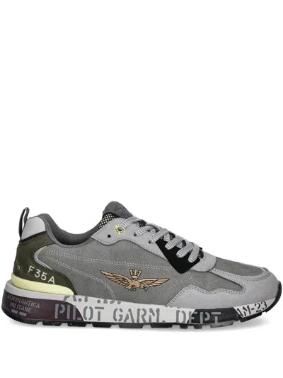 Aeronautica Militare Logo Sneakers In Gray