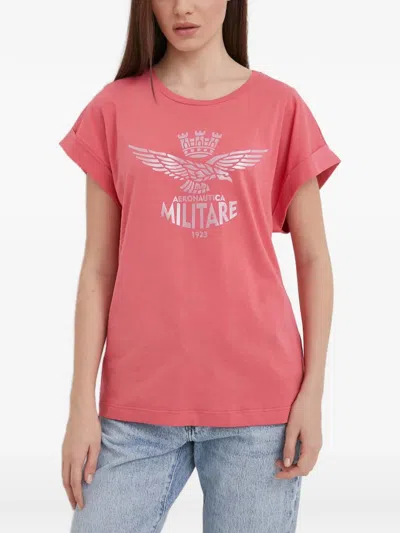 Aeronautica Militare Logo-print T-shirt In Orange