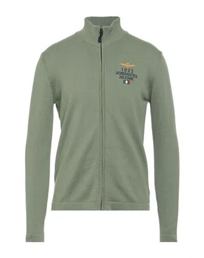 Aeronautica Militare Man Cardigan Sage Green Size Xl Cotton