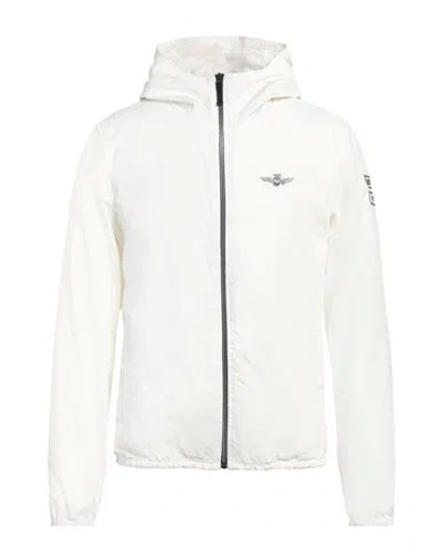 Aeronautica Militare Man Jacket White Size 44 Cotton, Elastane