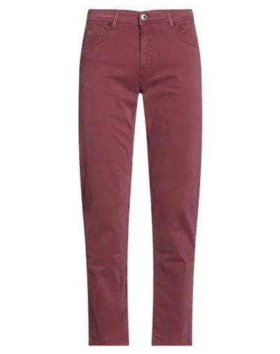 Aeronautica Militare Man Pants Burgundy Size 33 Cotton, Elastane In Red