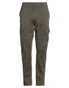 Aeronautica Militare Man Pants Khaki Size 40 Cotton, Elastane In Green