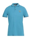 Aeronautica Militare Man Polo Shirt Azure Size 3xl Cotton In Blue