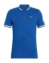 Aeronautica Militare Man Polo Shirt Azure Size L Cotton, Elastane In Blue