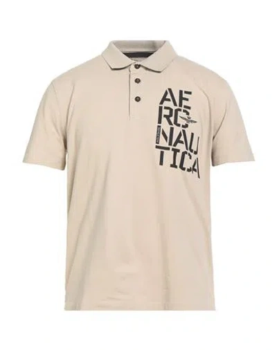 Aeronautica Militare Man Polo Shirt Beige Size Xl Cotton, Elastane In Neutral