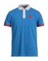Aeronautica Militare Man Polo Shirt Bright Blue Size Xxl Cotton, Elastane