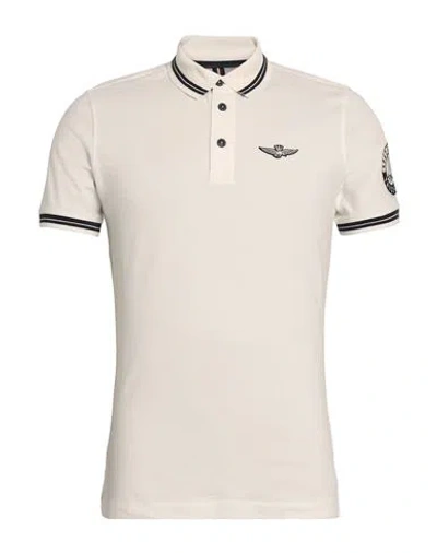 Aeronautica Militare Man Polo Shirt Cream Size M Cotton, Elastane In Neutral